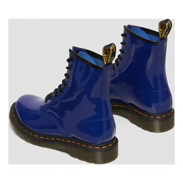 Unisex Dr. Martens 1460 Patent Lamper Atom Blue Leather Ankle Boots - Atom Blue
