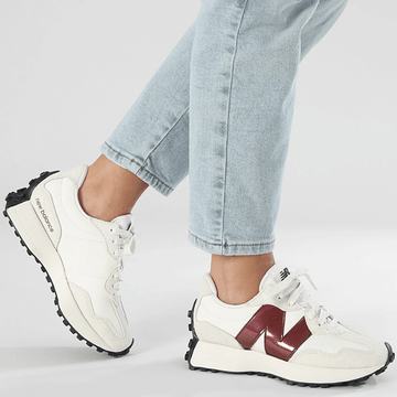 New Balance Womens 327 Trainers - Sea Salt with Monarch Burgundy