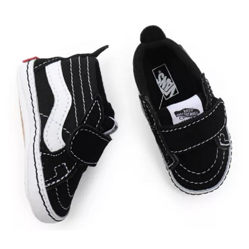 Boys Vans Sk8-Hi Crib Black and White Trainers - Black and White
