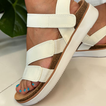 Womens Skechers 163252 Lifted Comfort Sandals - White