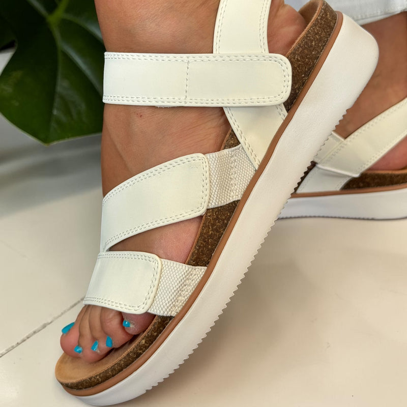 Womens Skechers 163252 Lifted Comfort Sandals - White