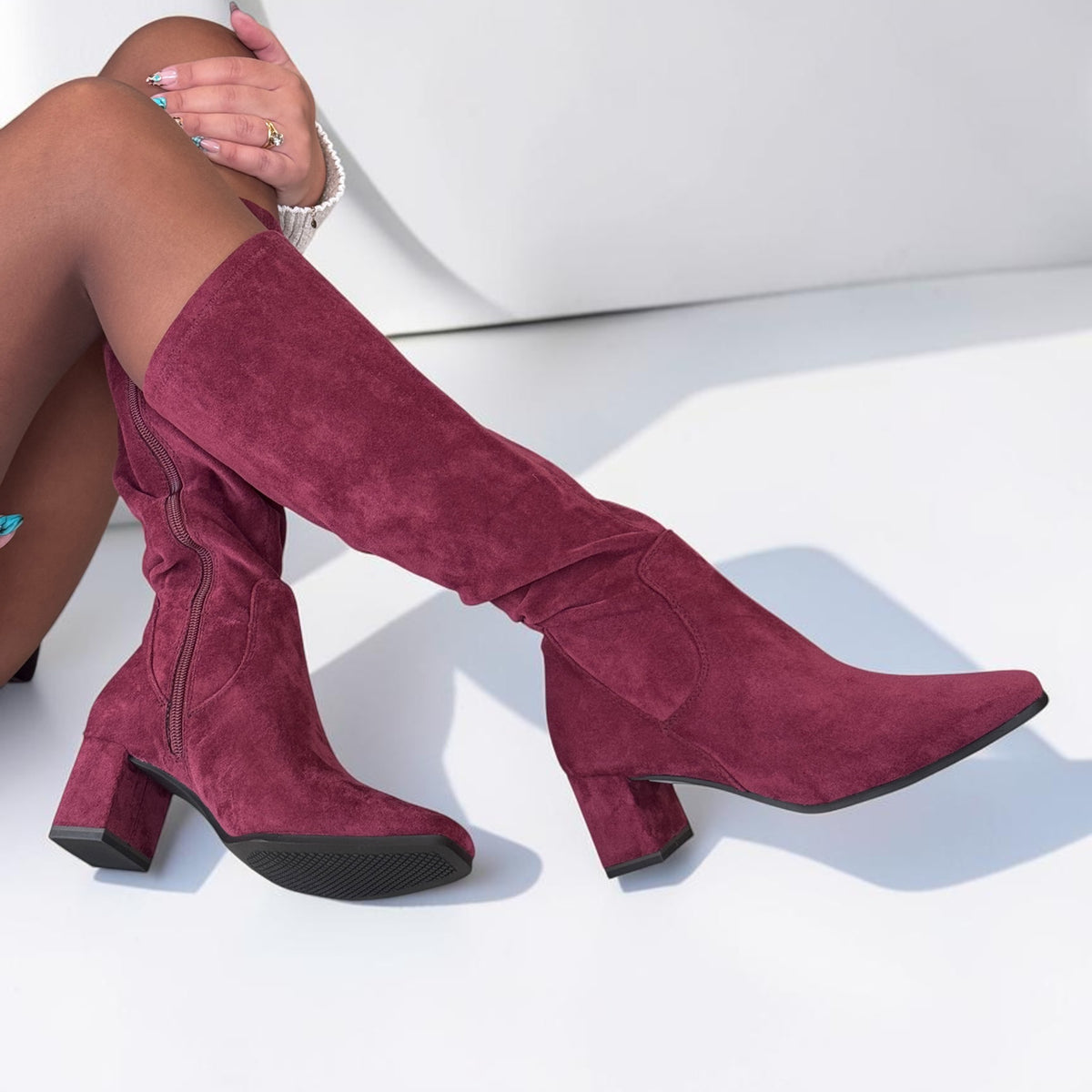 Womens Caprice 25547 Bordeaux Stretch Long Boots
