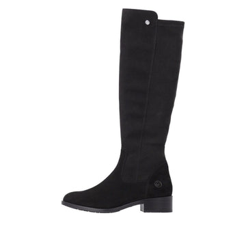 Womens Remonte D3U70 Black Long Boots - Black