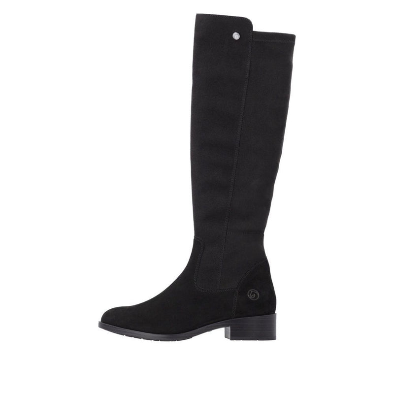 Womens Remonte D3U70 Black Long Boots - Black