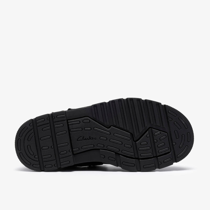 Girls Clarks Lorcam Charm Kid Black School Shoes - Black