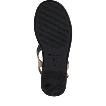 Womens Tamaris 28142 Taupe Buckle Closed Sandals - Taupe