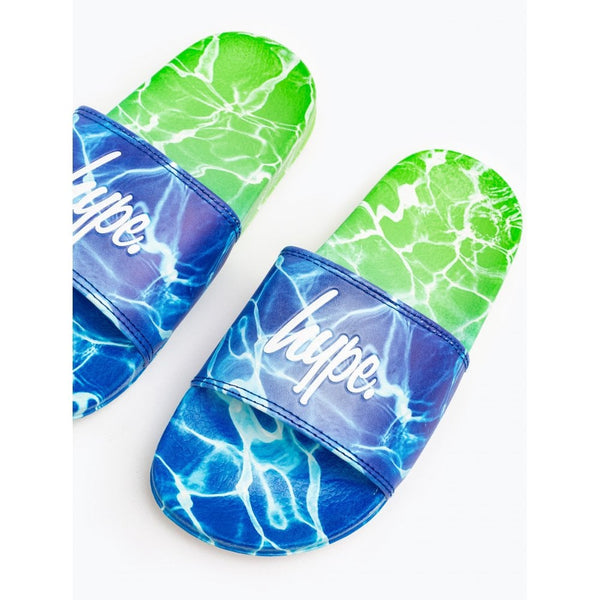 Hype Kids Pool Fade Sliders - Blue