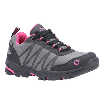 Kids Cotswold Littledean Hiking Shoes - Grey and Pink