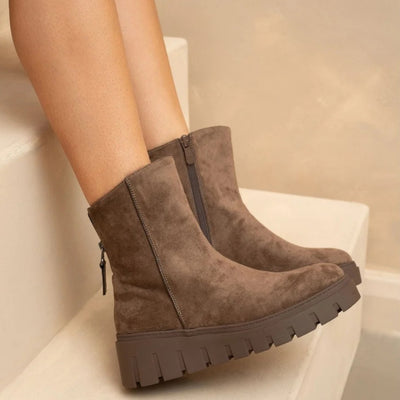 Womens Lunar Kenzie Taupe Ankle Boots - Taupe