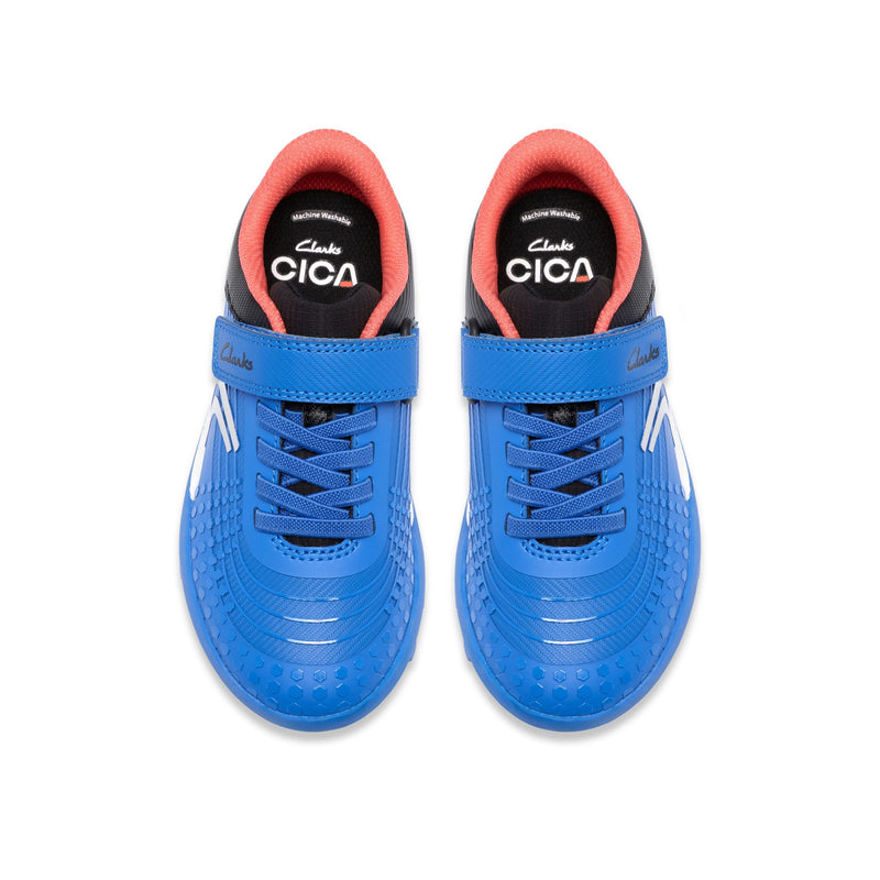 Boys Clarks CICA Goal Kid Football Shoes - Blue