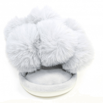Womens Lunar Octavia Pom Pom Slipper - Grey