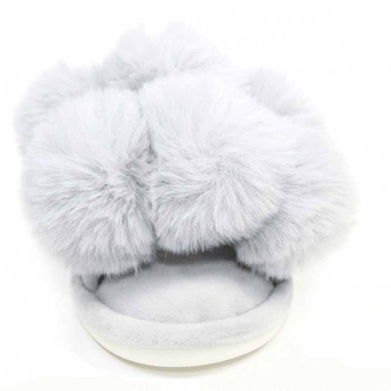 Womens Lunar Octavia Pom Pom Slipper - Grey