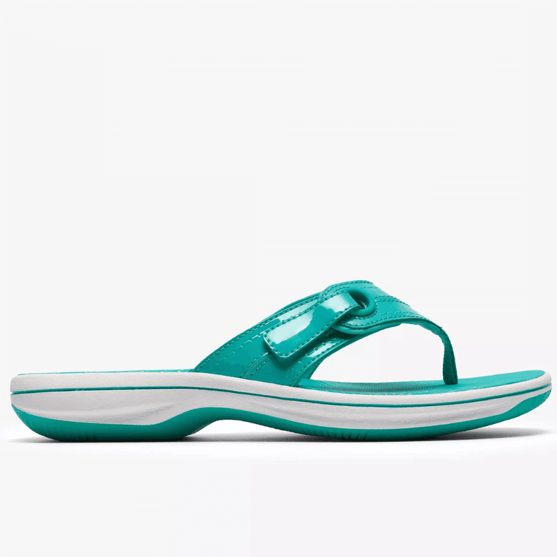 Womens Clarks Brinkley Reyna Toe Post Flip Flops - Jade Green