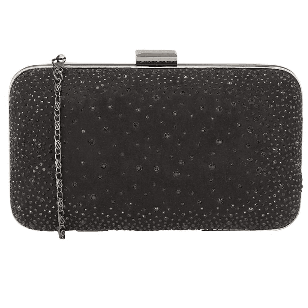 Lotus Ladies Lule Black Diamante Box Clutch Bag