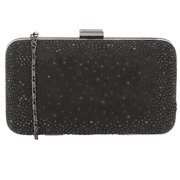 Lotus Ladies Lule Black Diamante Box Clutch Bag - Black