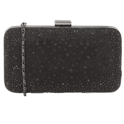 Lotus Ladies Lule Black Diamante Box Clutch Bag - Black