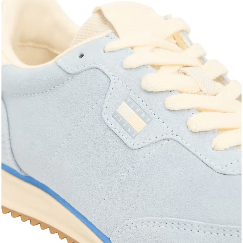 Womens Tommy Jeans Low Profile Suede Serrated Trainers - Soaring Skies