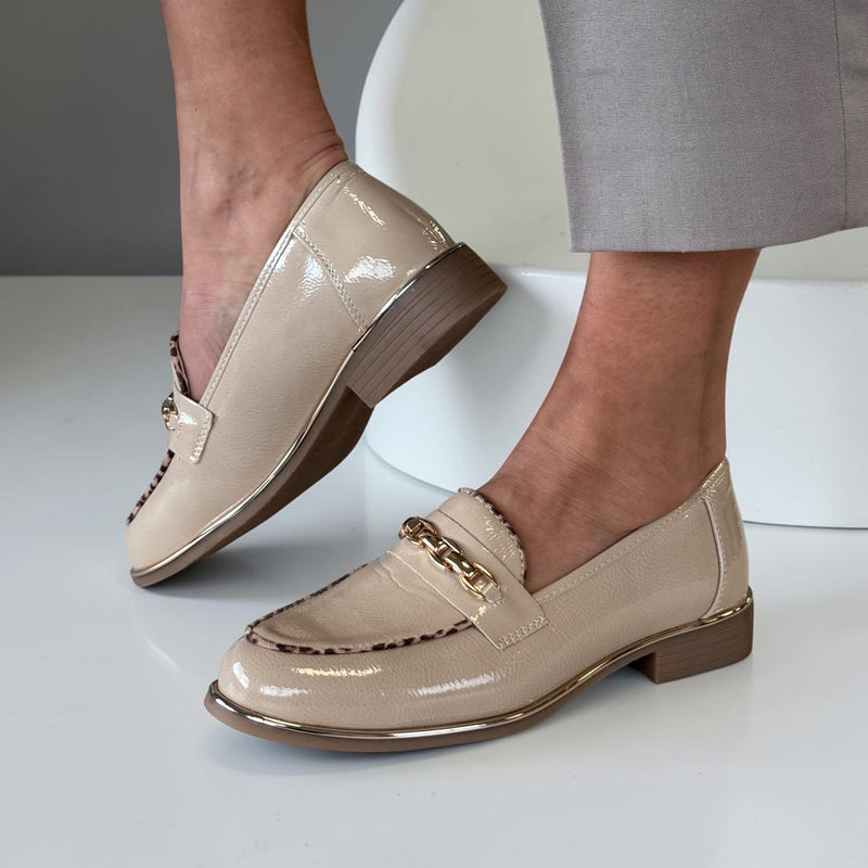 Womens Lunar Mylee Patent Loafer - Beige