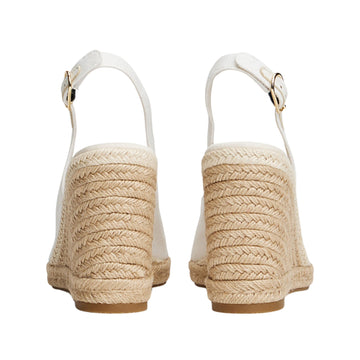 Womens Tommy Hilfiger Ecru Hemp Slingback Wedge Espadrilles - Ecru