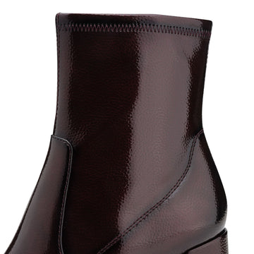 Womens Tamaris 25357 Ankle Boots - Merlot Patent