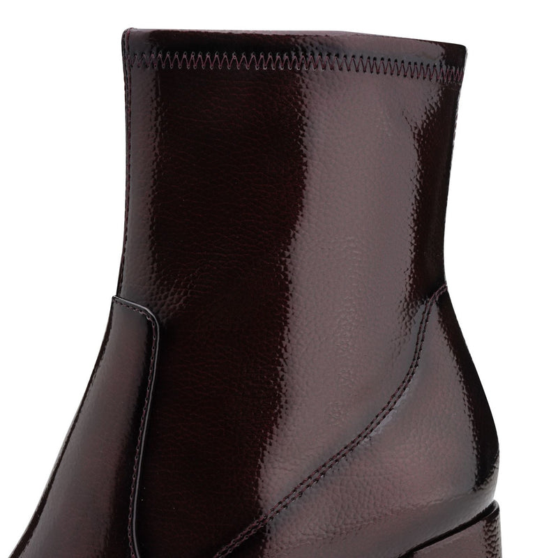 Womens Tamaris 25357 Ankle Boots - Merlot Patent