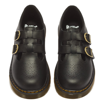 Youth Girls Dr Martens 8065 Softy T Leather Black Mary Jane School Shoes - Black