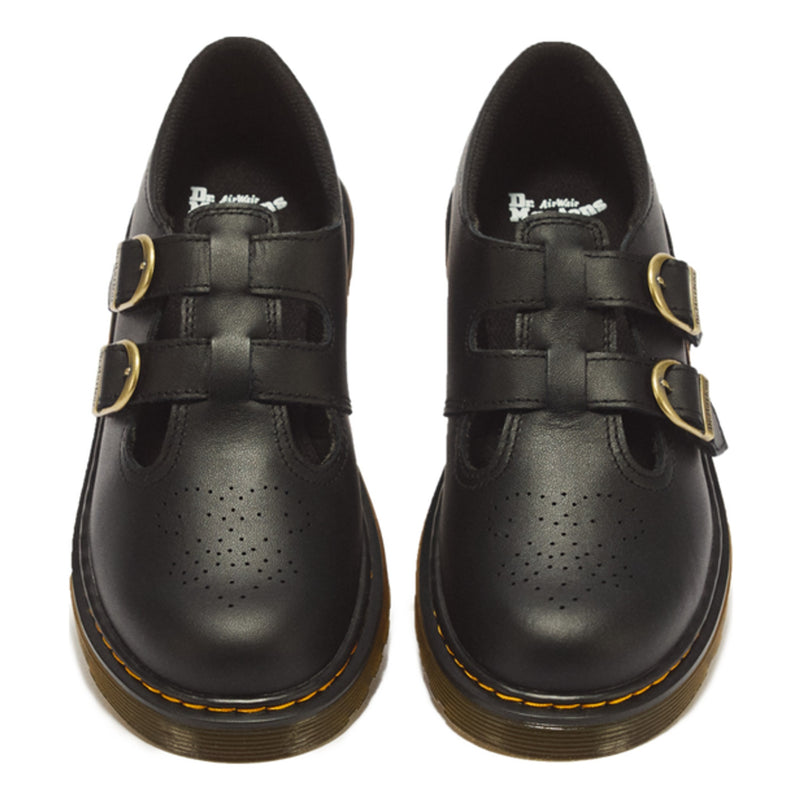 Youth Girls Dr Martens 8065 Softy T Leather Black Mary Jane School Shoes - Black