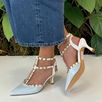 Womens Sorento Tinakilly Rockstud T-Bar Heels - Sky