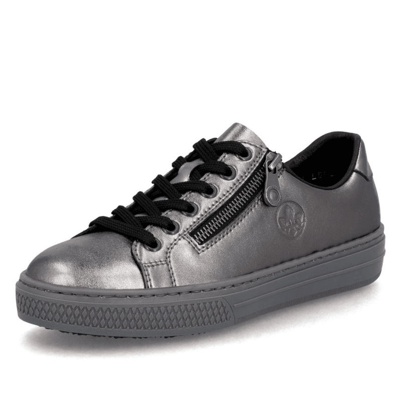 Womens Rieker L59L1 Zip and Lace Up Trainers - Pewter