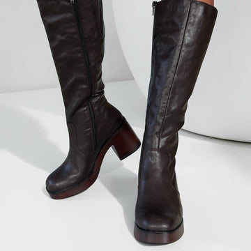 Womens Rieker 58090 Nougat Long Boots - Nougat