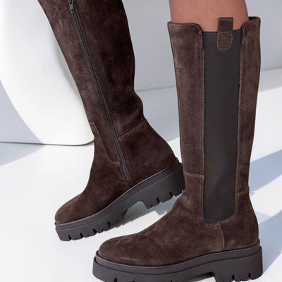 Womens Tamaris 25608 Long Boots - Mocca Suede