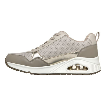 Womens Skechers 177873 Uno Metallic Trainers - Taupe
