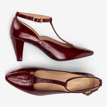 Womens Unisa Latte Court Shoes - Burgundy