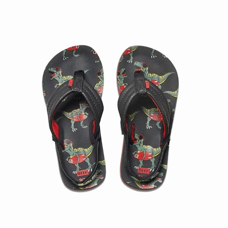Reef Kids Infant Junior Ahi T-Rex Flip Flops Sandals - Red