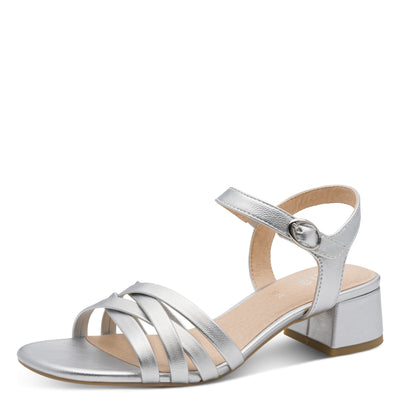 Womens Jana 28279 Silver Heeled Sandals - Silver
