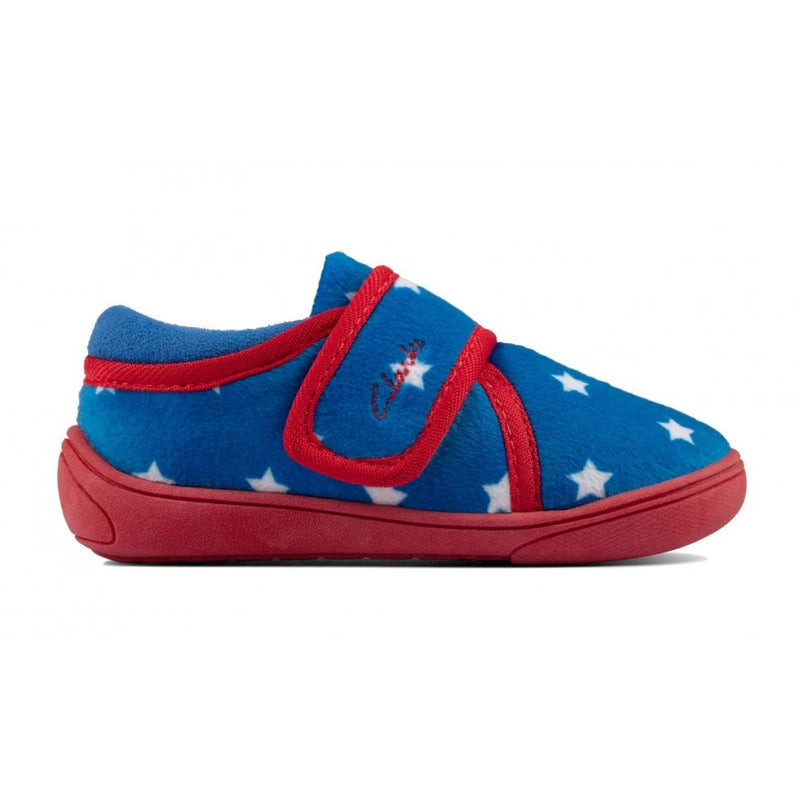 Infant Clarks Boys Holmly Rest Blue Star Slipper - Blue Star