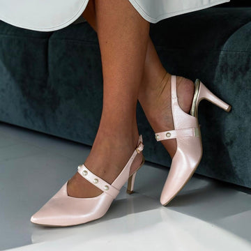 Womens Emis 8469 Slingback Heels - Pink Pearl