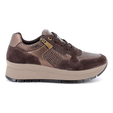Womens Igi & Co 2173111 Brown Side Zip Wedged Trainers - Brown