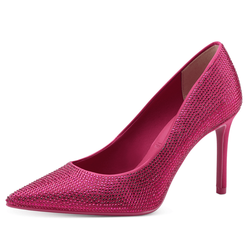 Womens Tamaris Diamante Stiletto Heels - Fuchsia