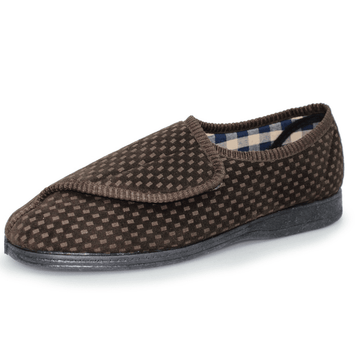 Lazy Dogz Mens Columbus Velcro Slippers - Brown