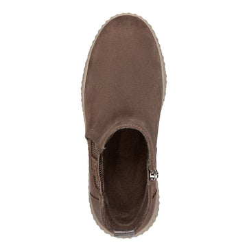 Womens Tamaris 85405 Mushroom Suede Ankle Boots - Mushroom Suede