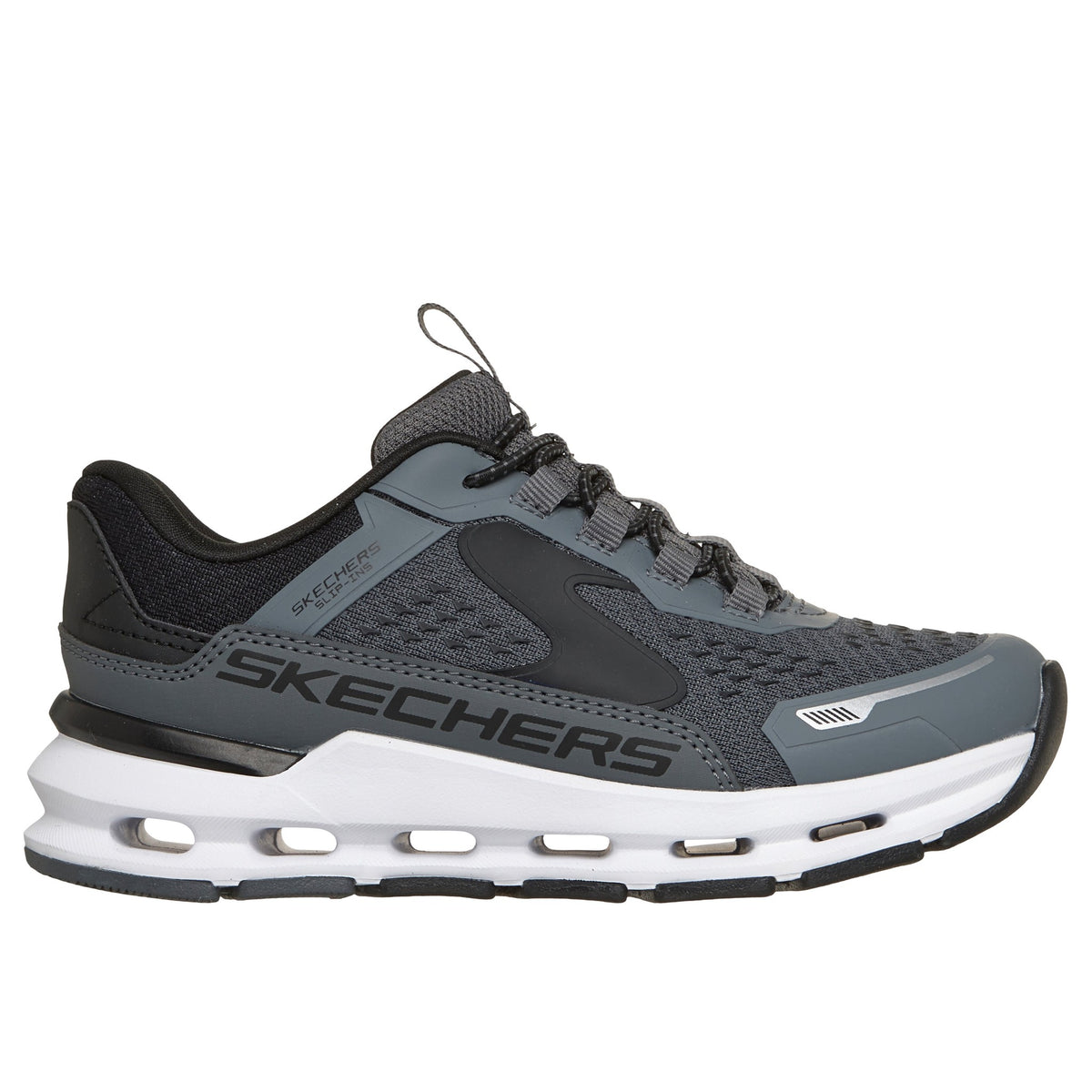 Boys Skechers 404203L Sporty Charcoal Multi Glide-Step Plus Trainer - Infant