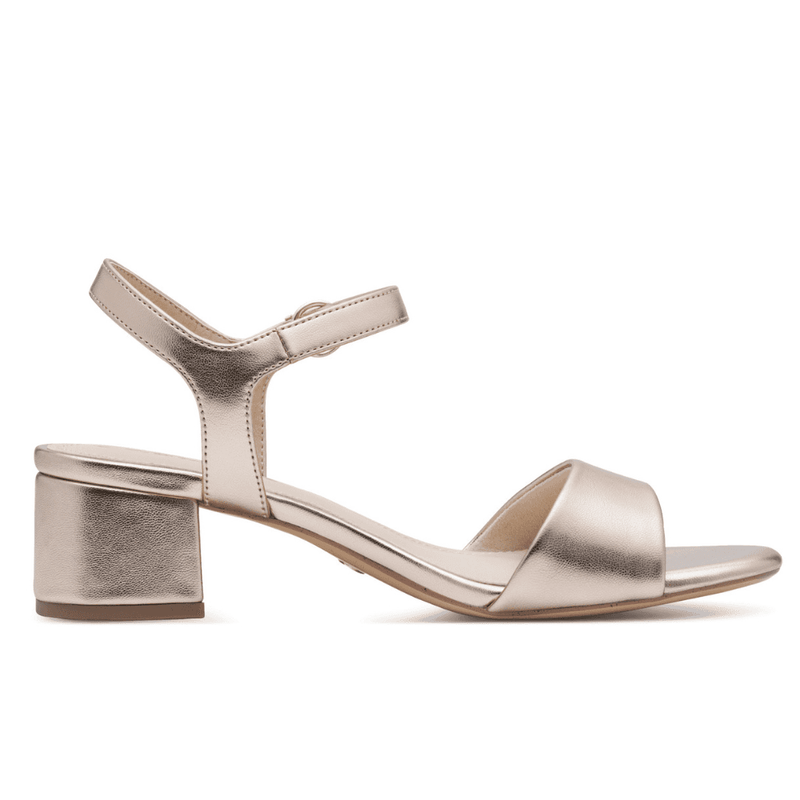 Womens Tamaris 28249 Low Block Heel Sandals - Light Gold