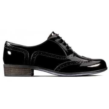 Girls Clarks Hamble Oak Shoes - Black Patent