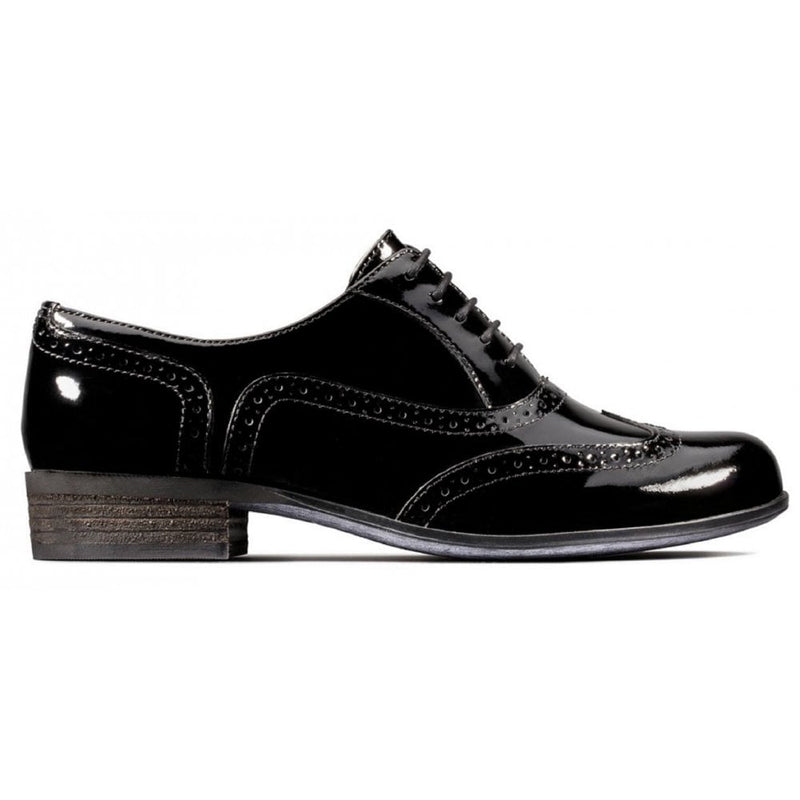 Girls Clarks Hamble Oak Shoes - Black Patent