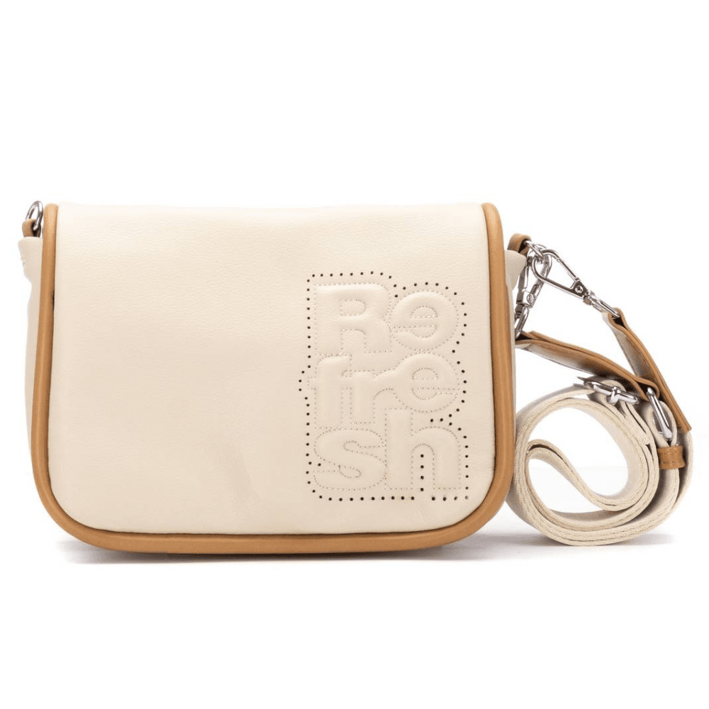 Womens Refresh 183378 Beige with Tan Trim Crossbody Bag