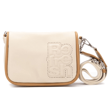 Womens Refresh 183378 Beige with Tan Trim Crossbody Bag - Beige Gold