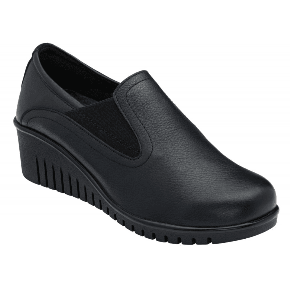 Womens Lotus Delmar Navy Leather Wedge Shoes
