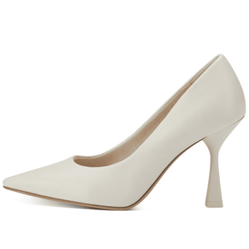 Womens Tamaris Ladies Candy Matte Flared Heels - Ivory