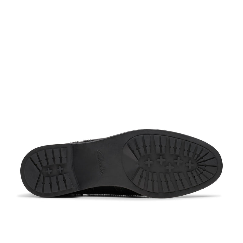 Girls Clarks Havisham Oak School Shoes - Black Patent